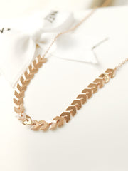 14K 18K Gold Bay Leaf Necklace