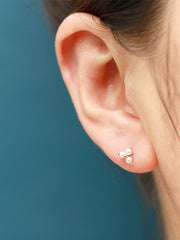 14K Gold Heart Pearl Cartilage Earring 18G16G