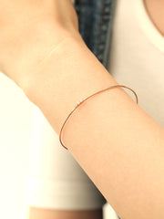 14K Gold Slim Mini Cubic Bangle