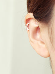 14K Gold Edge Crescent Cartilage Earring 18G16G