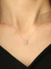 14K 18K Gold White Blue Diamond Necklace