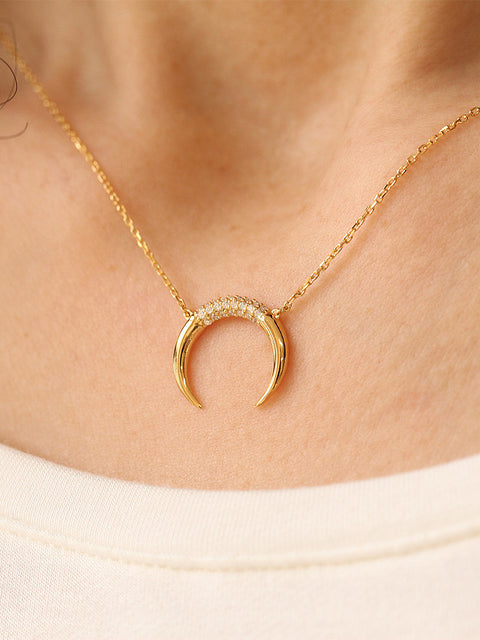 925 Silver Crescent Necklace