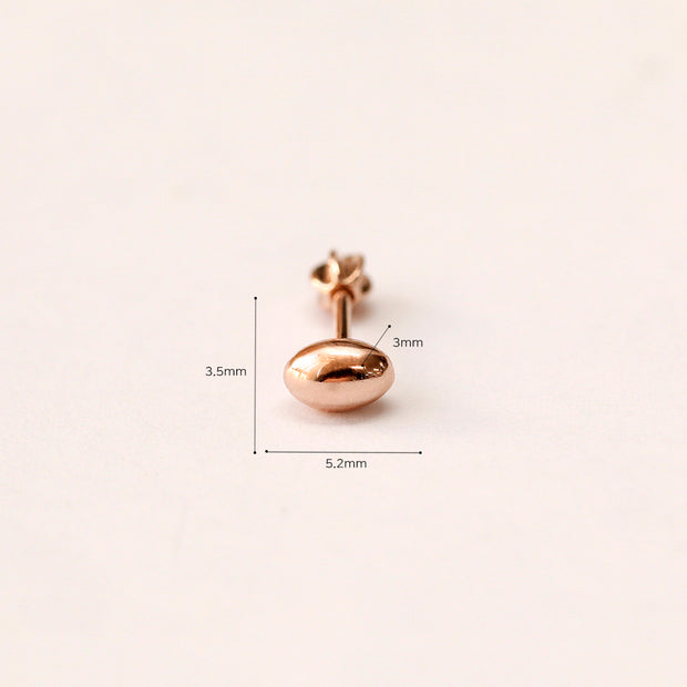 14K Gold Volume Egg Ball Cartilage Earring 18G16G