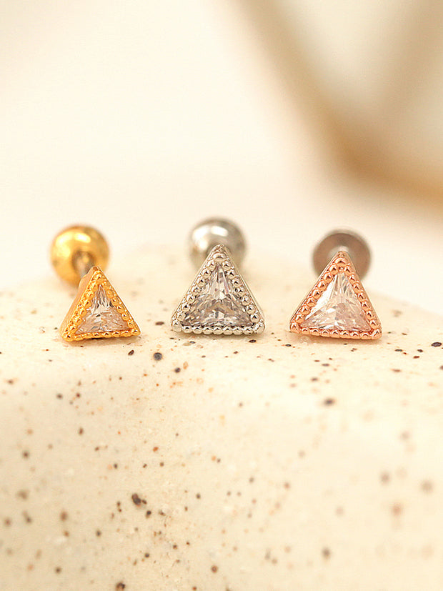 Simple Triangle CZ Cartilage earring