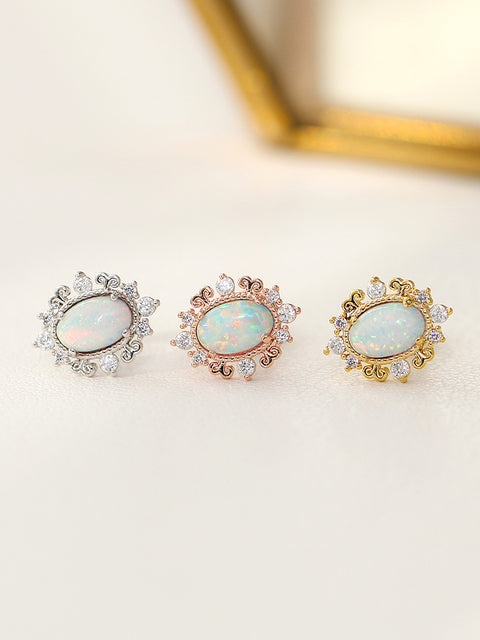 Antique Oval Opal Cartilage earring