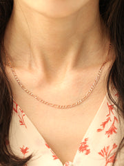 14K 18K Gold Flat Square Chain Necklace