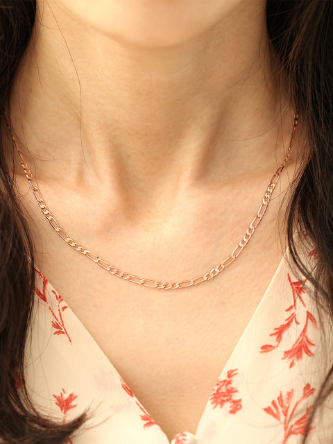 18K Gold Flat Thin Chain Necklace