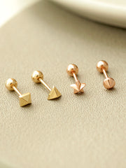 14K gold Mini Shapes cartilage earring 20g