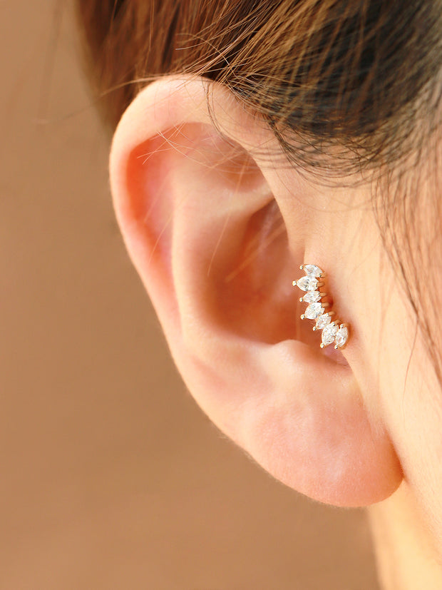 14K gold Tiara cartilage earring 20g