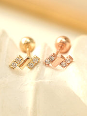 14K gold Mini Baguette Cubic cartilage earring 20g