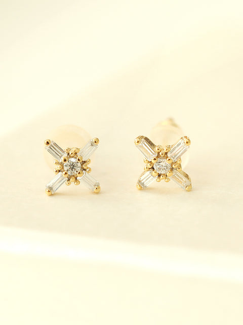 Cross Tepa Cubic Earring