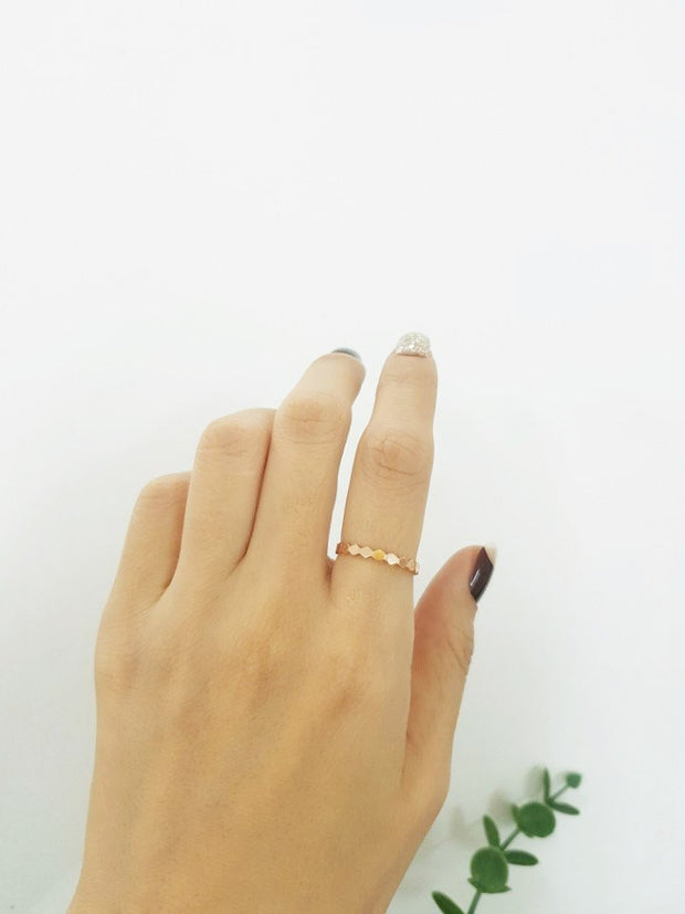 14K 18K Gold Hexagon Ring