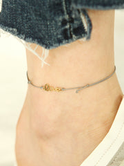 14K Gold Love Initial Anklet Bracelet
