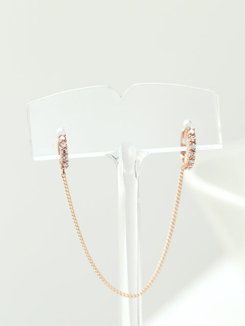 14K Gold Cubic Hoop Layered Earring