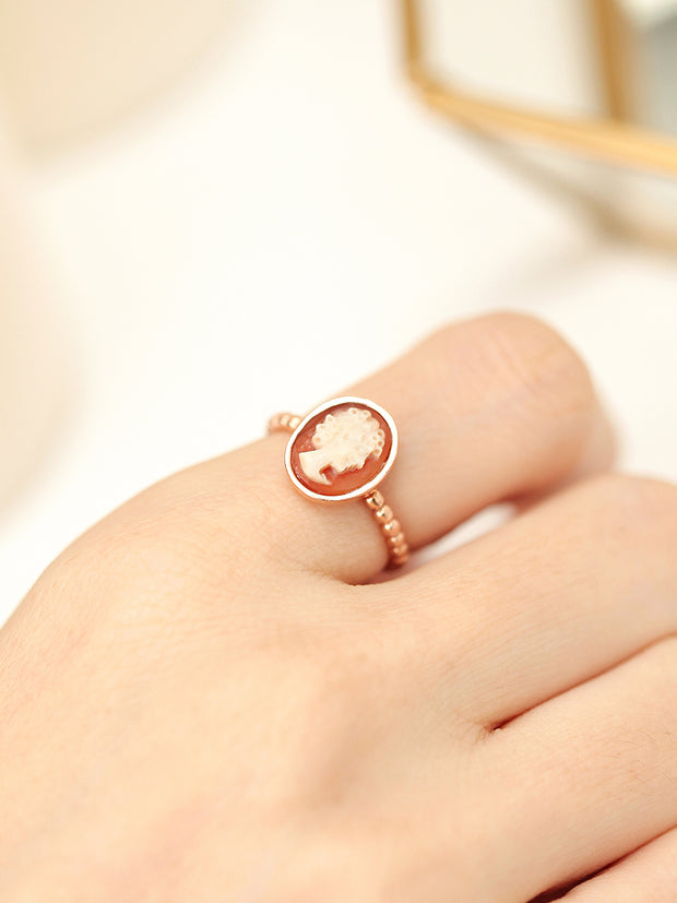 14K 18K Gold Cameo Ring