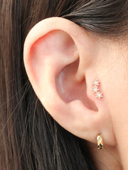 14K gold Mini Cubic cartilage earring 20g