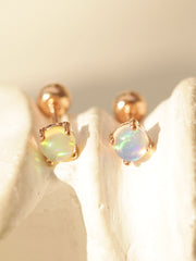 14K Gold Natural Opal Cartilage Earring 20G