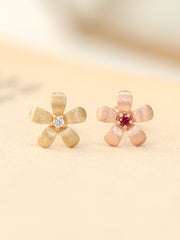 14K Gold Flower Cartilage Earring 18G16G