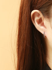 14K 18K Gold Rose-Cut Cubic Inner conch Cartilage Hoop Earring