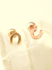 14K gold Mini horseshoe cartilage earring 20g
