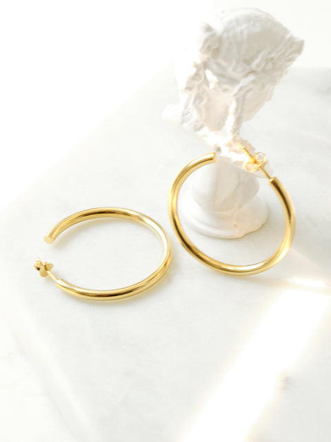 925 Silver Bold Hoop Stud Earring