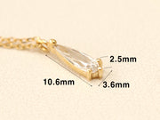 14K 18K Gold Tear Drop Cubic Necklace