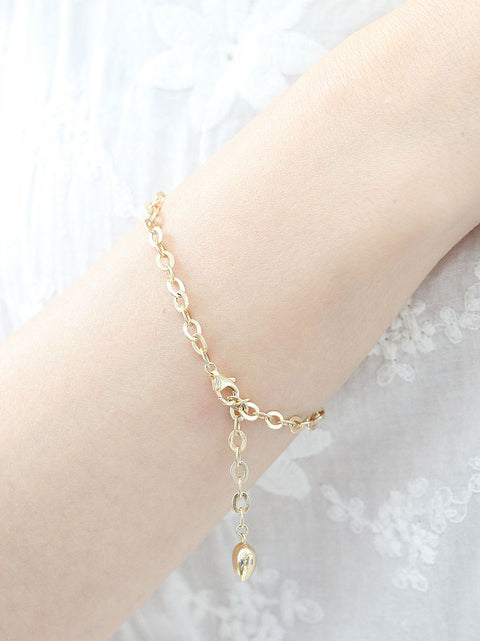 14K Gold Hollow Chain Bracelet