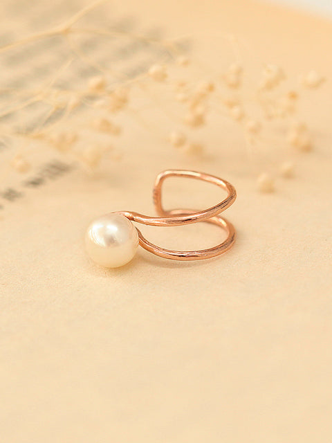 14K Gold Natural Pearl Ear Cuff