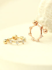14K Gold Cubic C-Type Cartilage Earring 20G18G