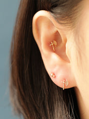 14K Gold Axe Cartilage Earring 20G18G