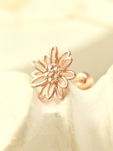 14K Gold Daisy Flower Cartilage Earring 20G