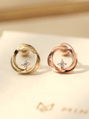 14K Gold Circle Cubic cartilage earring 20g