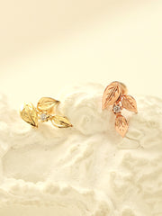 14K Gold Leaf Cartilage Earring 20G