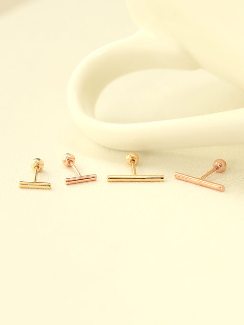 14K Gold Round Simple Stick cartilage earring 20g18g16g