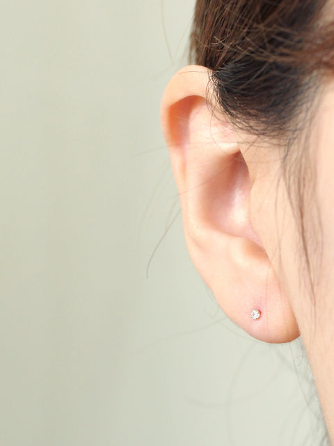 14K Gold Daily Cubic Earring