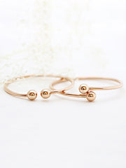 14K Gold Ball Cuff Bracelet