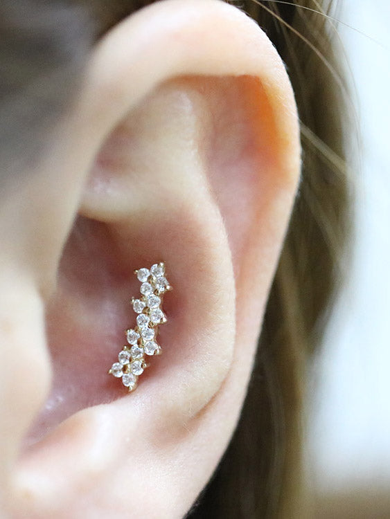 925 Silver Flower cartilage earring 16g