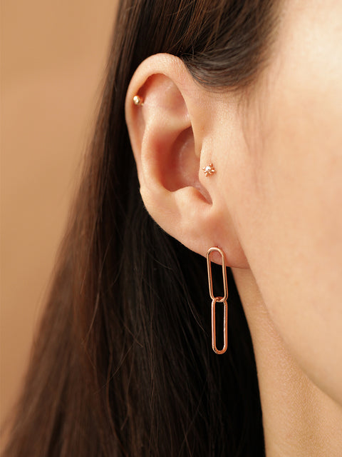 14K gold Clip Drop cartilage earring 20g