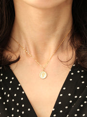 14K Gold Coin Pendant Necklace