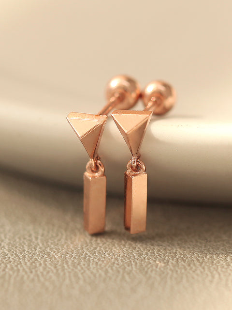 14K gold Triangle Drop Stick cartilage earring 20g