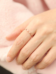 14K Gold Square Chain Ring