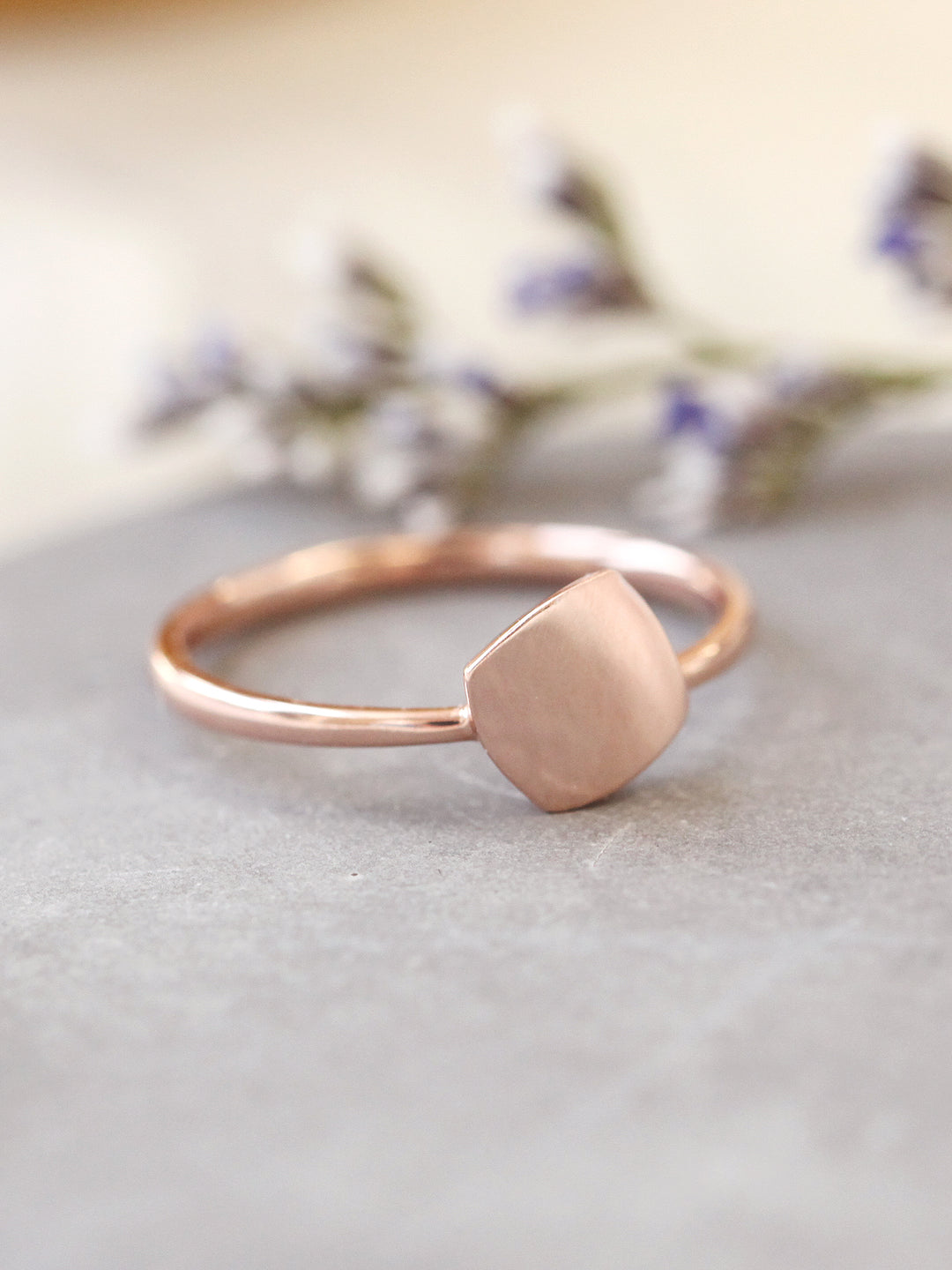 14K 18K Gold Modern Square Ring – MinimalBijoux