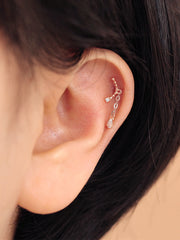 14K gold Smile Tear Drop cartilage earring 20g