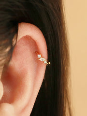 925 Silver Mini Cubic Hoop Earring
