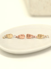 14K Gold Oval Square Cubic Hoop Earring