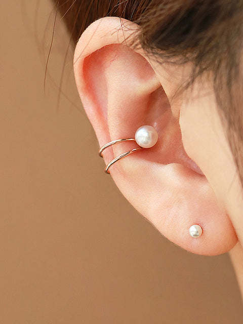 14K Gold  Natural Pearl Ear Cuff