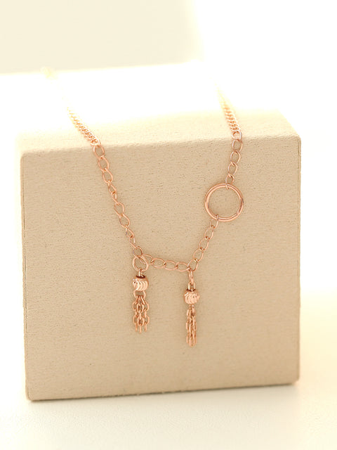 14K 18K Gold Tassel Chain Anklet