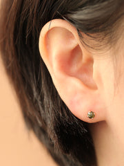 14K Gold Rough Diamond cartilage earring 4mm 20g