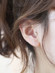 14K Gold Rabbit Cubic Cartilage Earring 18G16G
