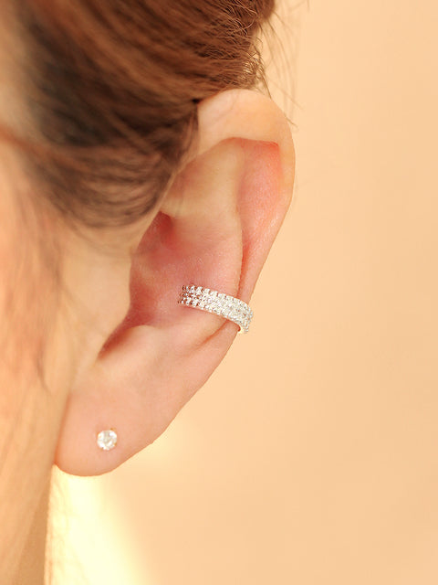 925 Silver Wave Cubic Ear Cuff